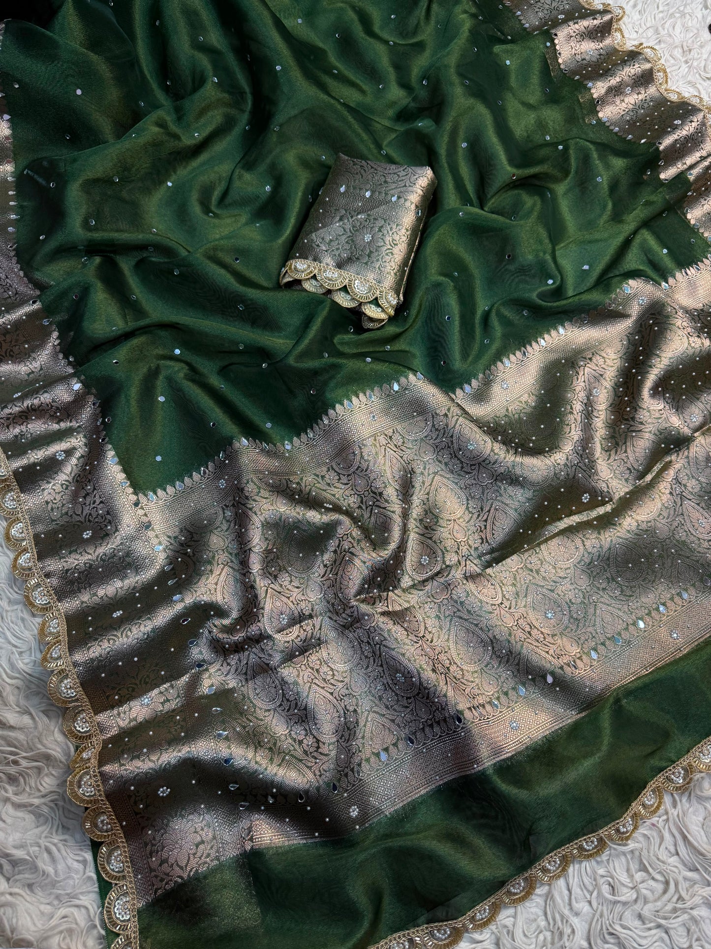 Woven Banarasi tissue  silk saree