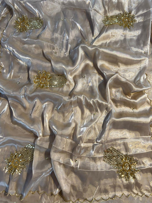 heavy soft satin silk with beautiful handwork