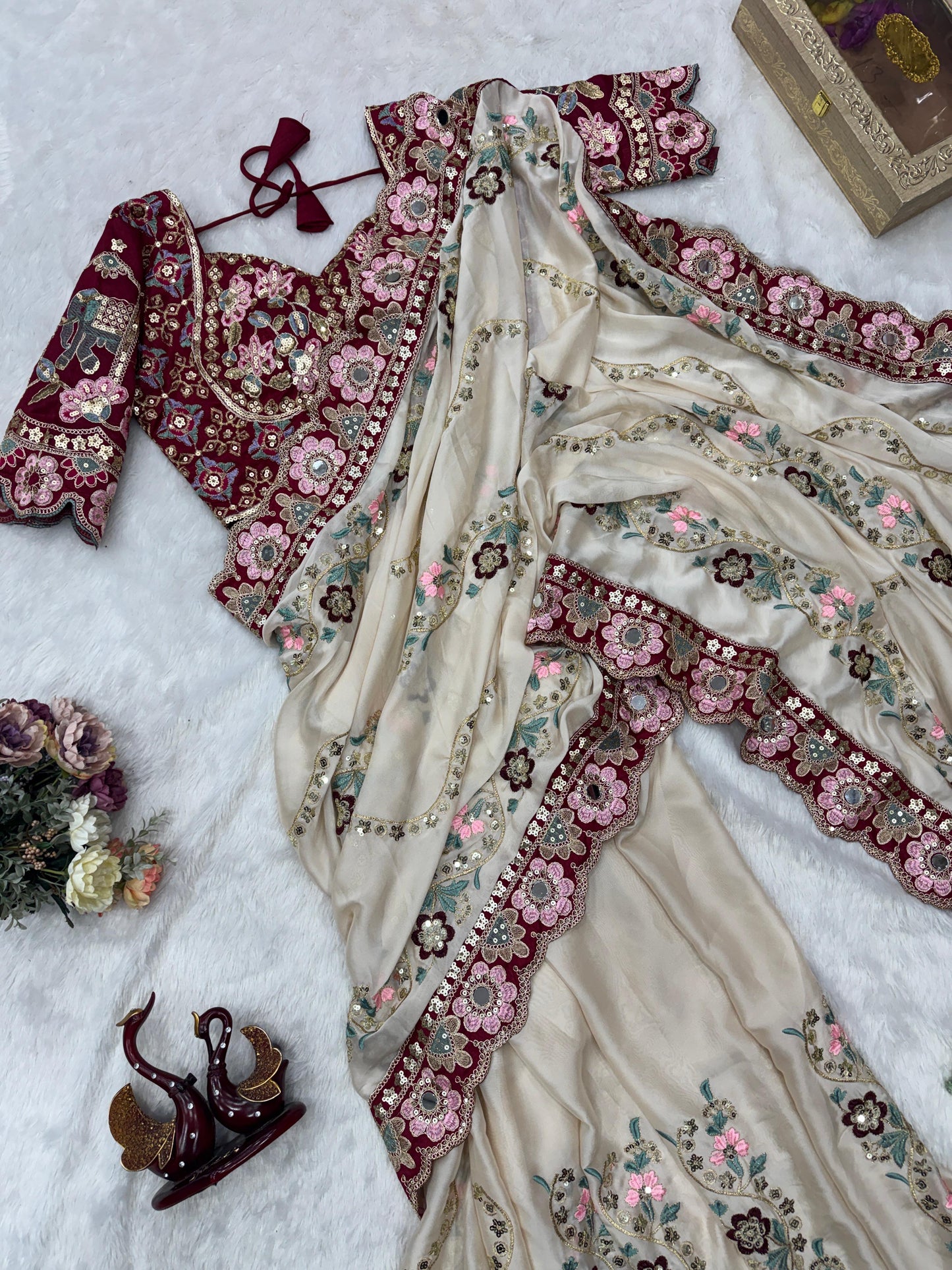 Soft Rangoli Silk Fabric