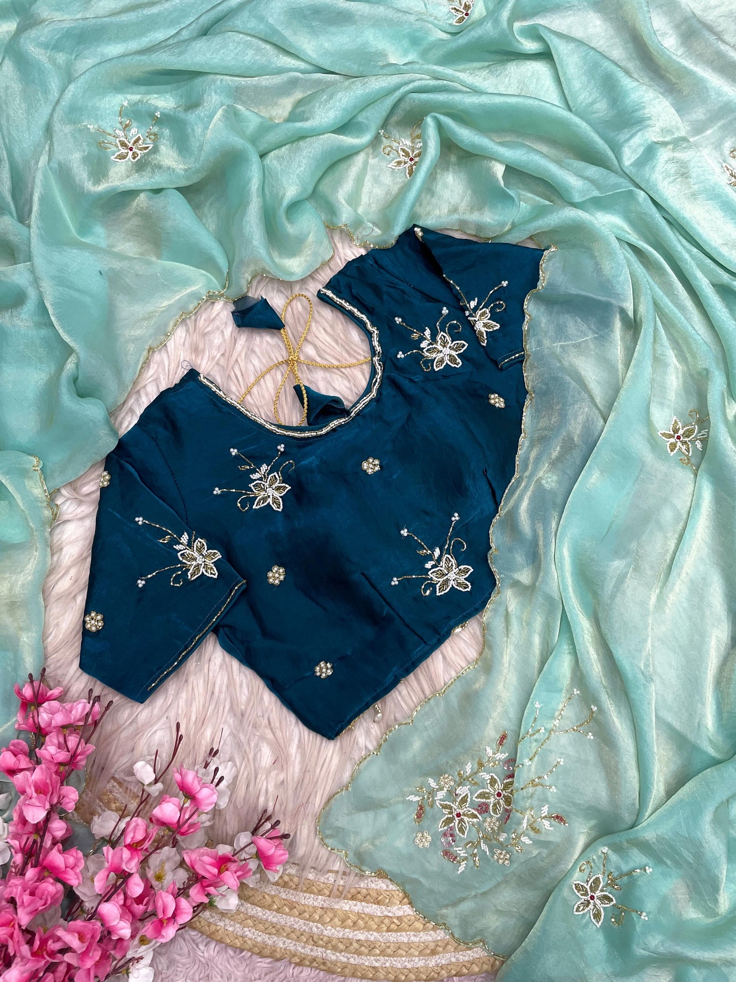 Satin silk saree