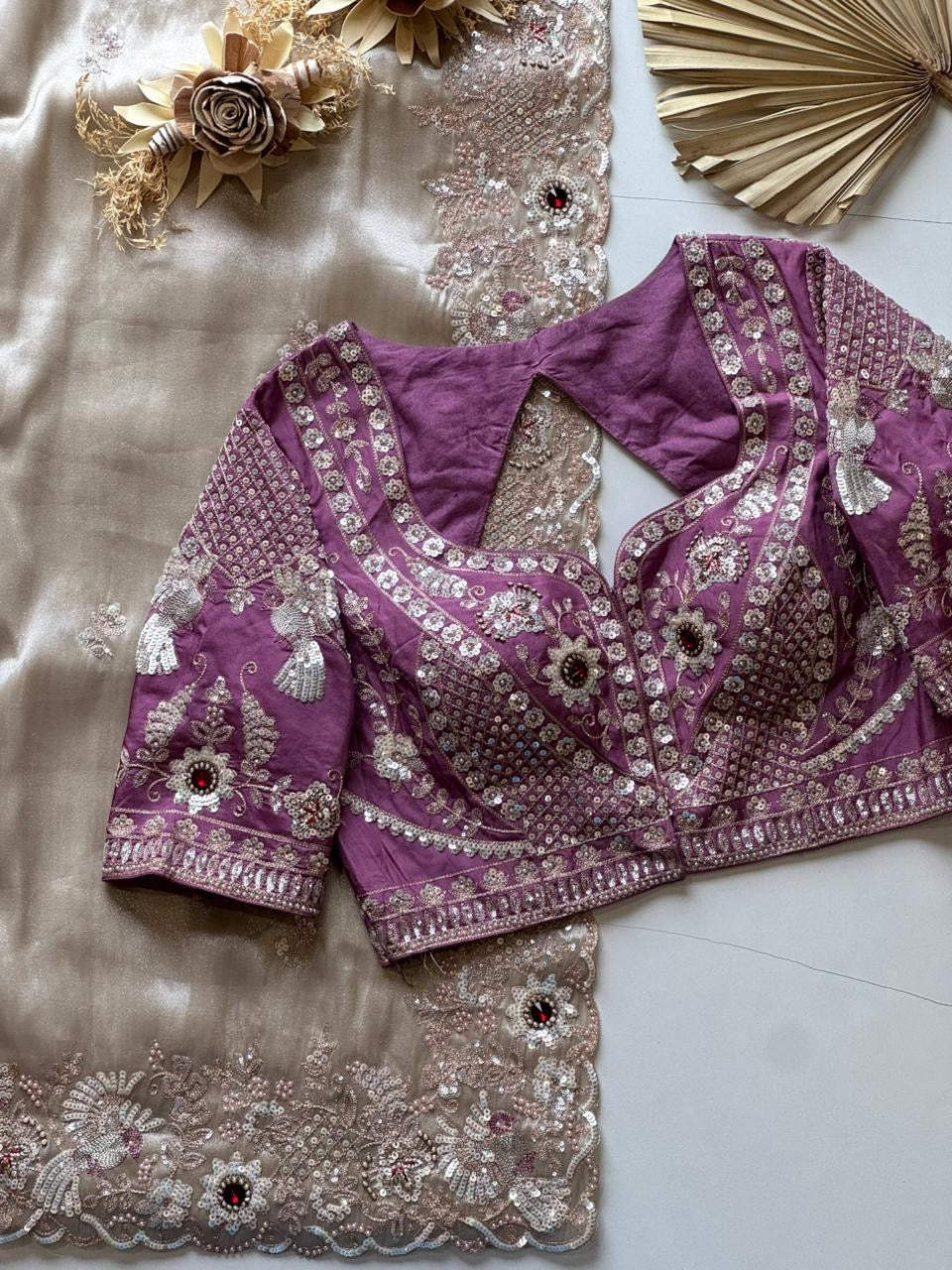 Pure soft simmer tissue silk saree