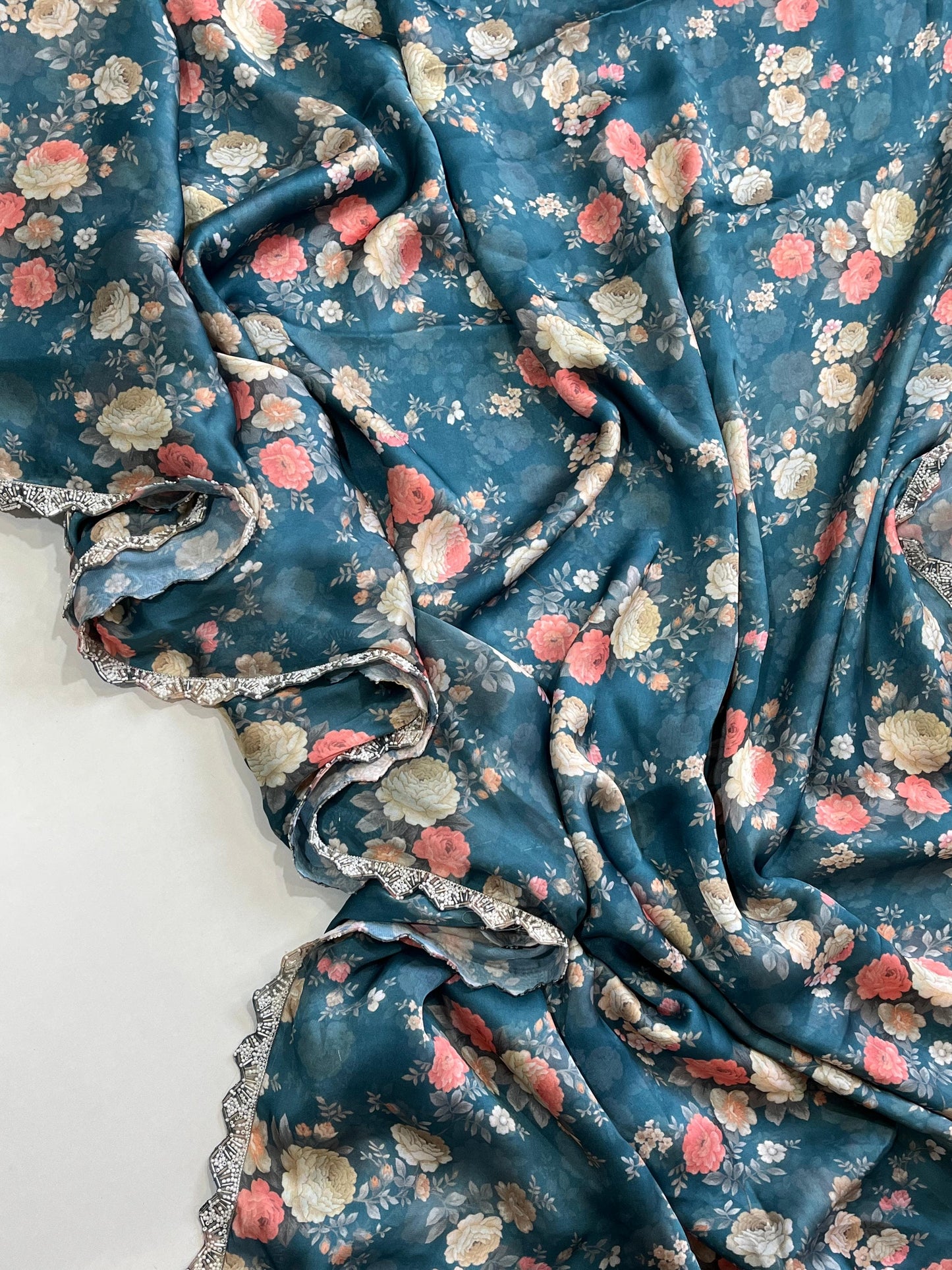 Pure Satin georgette saree