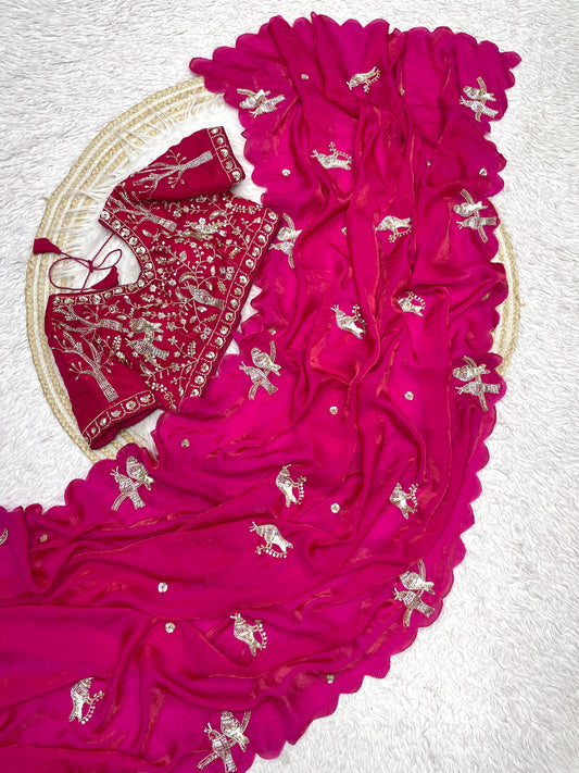 Fendi satin saree