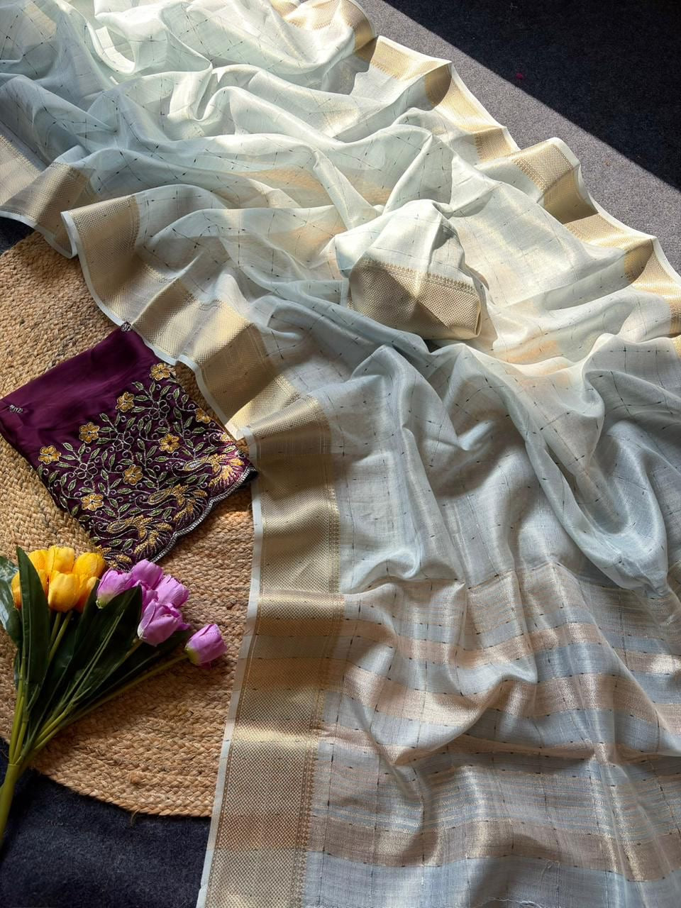 Soft tissue crush saree