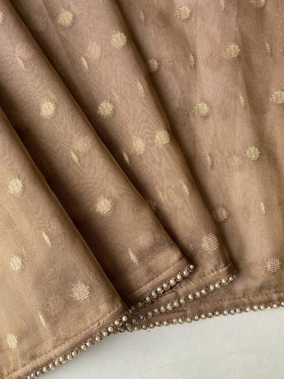 soft tissue organza saree