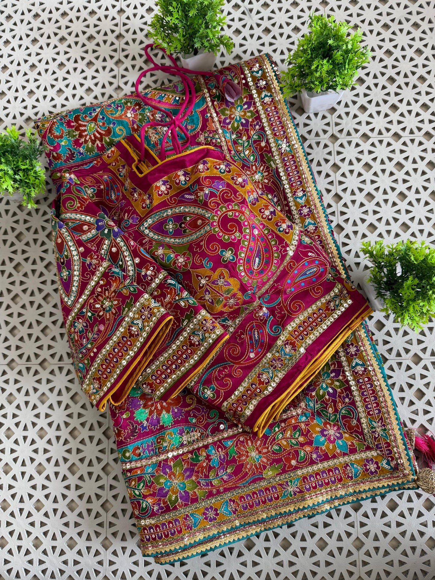 Pure Viscose Saree With Multi Colored