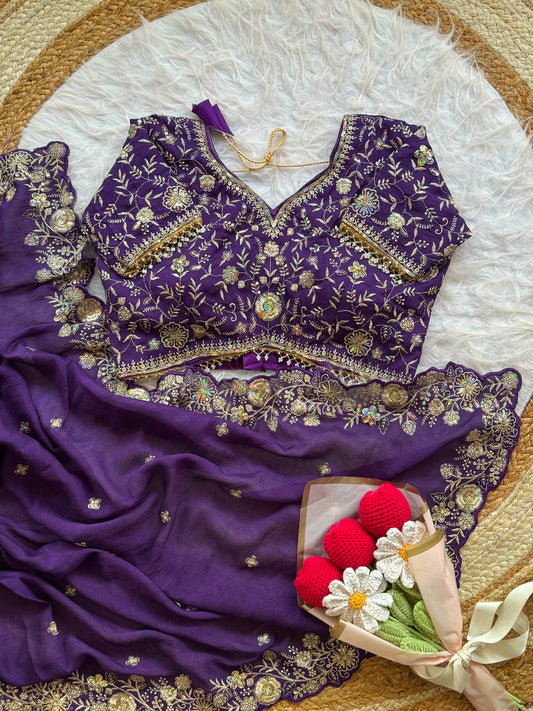 Crush silk saree