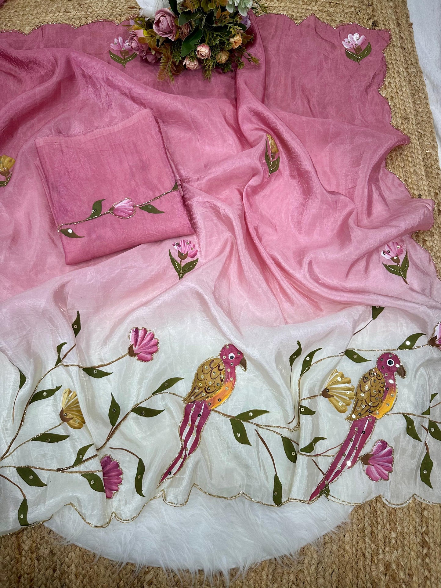 pure gold soft crush saree