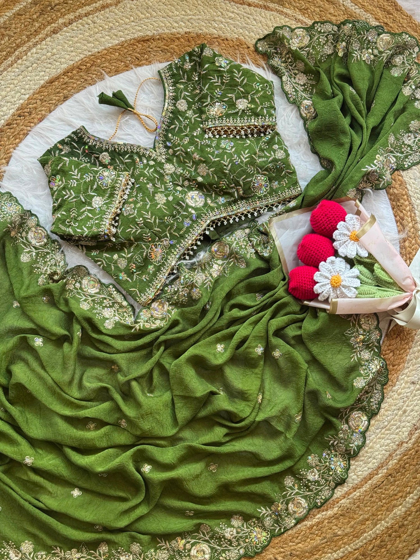Crush silk saree