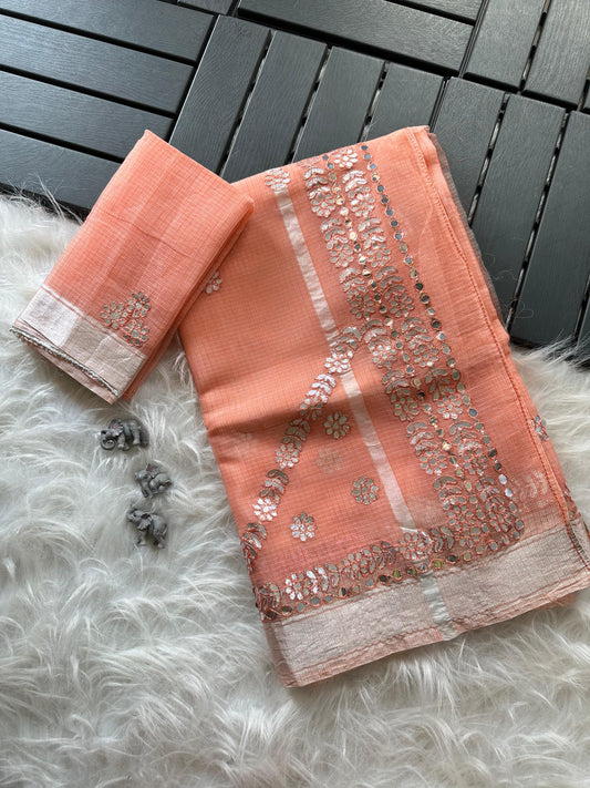 Kota doriya gota work design saree