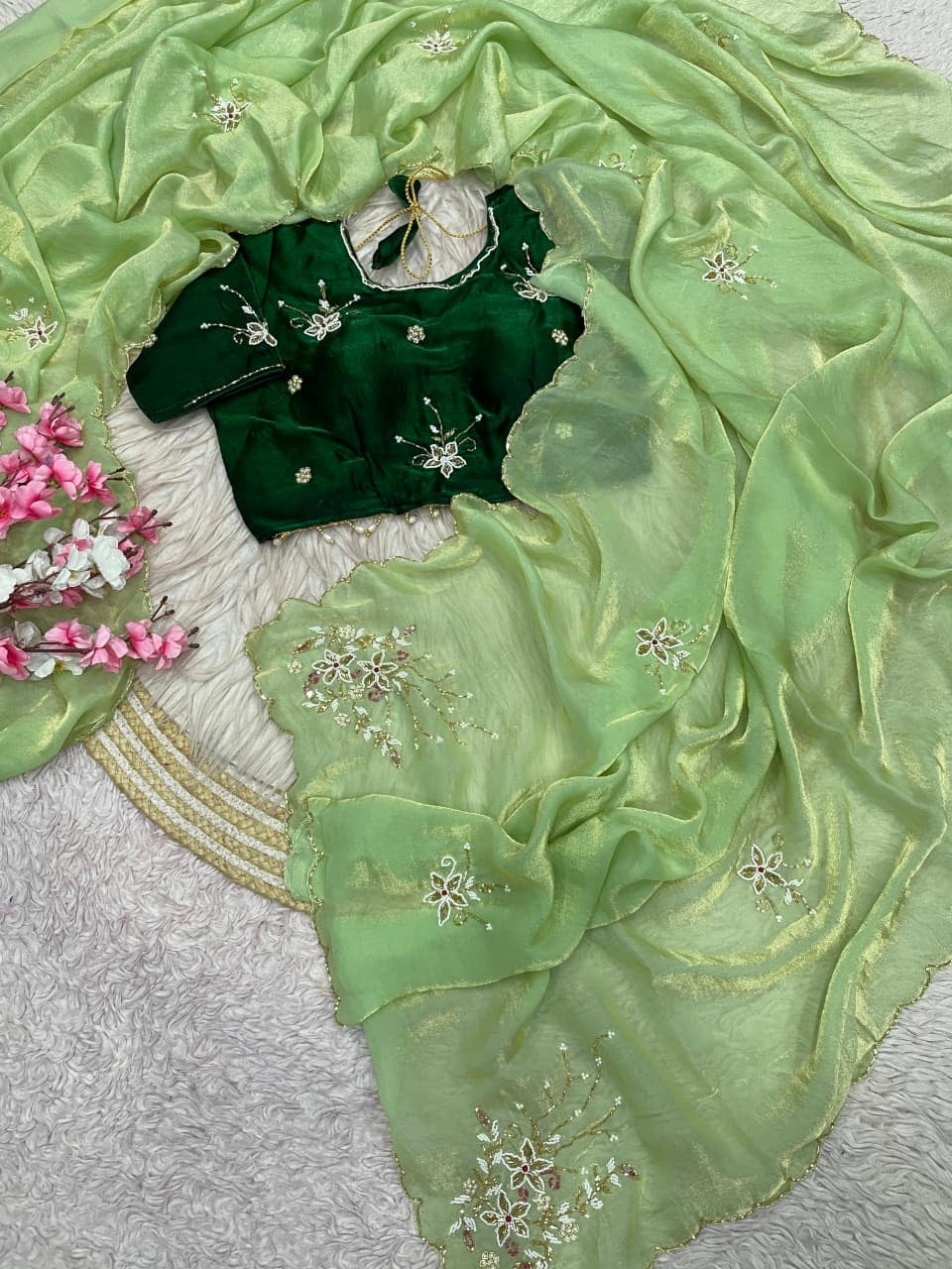Satin silk saree