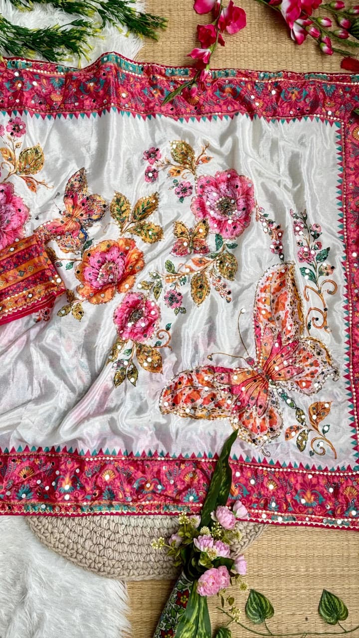 Chinnon silk saree
