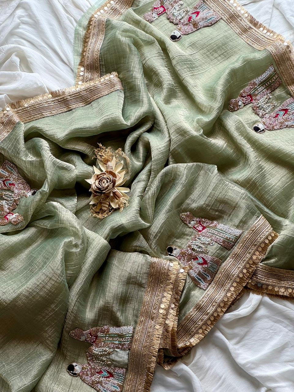 Pure soft Banarasi tissue silk saree