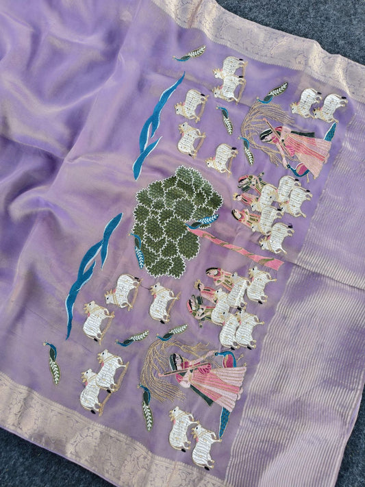 Viscose tissue sarees