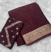 Viscose Chinon  saree