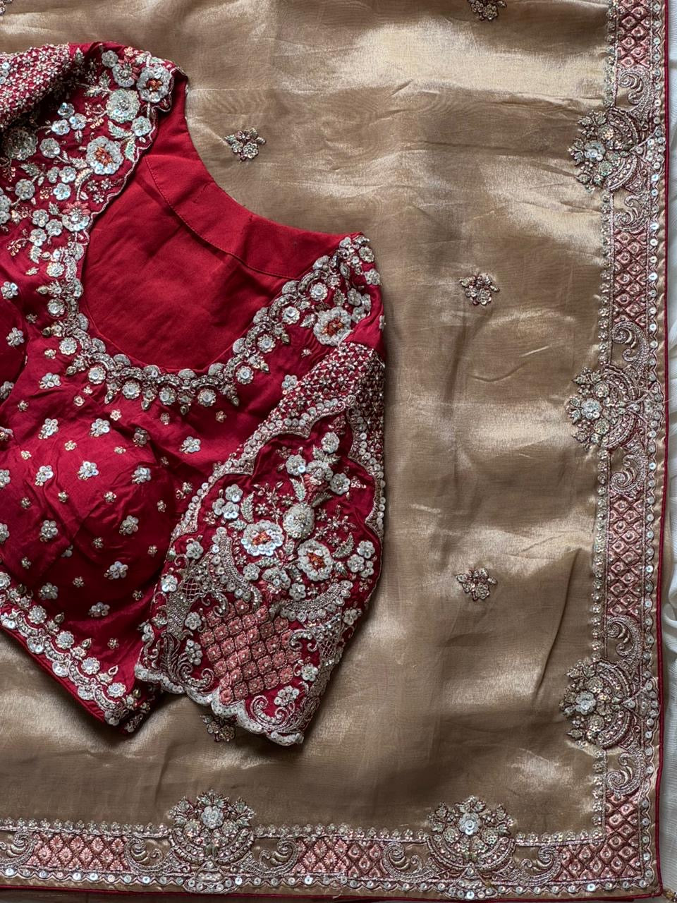 Tissue crepe silk saree