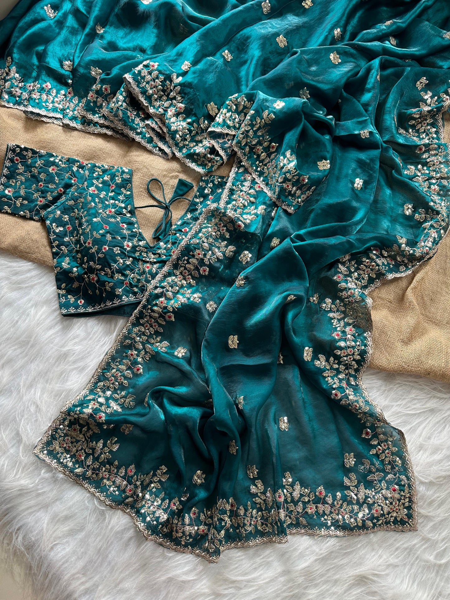 Satin silk saree