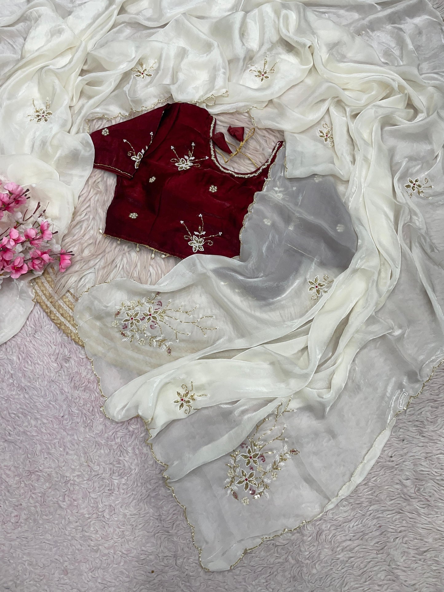 Satin silk saree