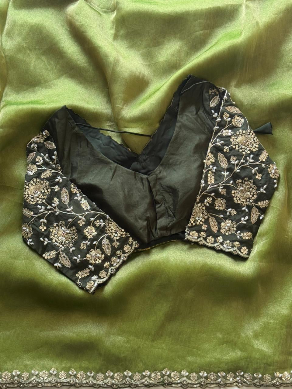 Premium tissue silk saree with coding work