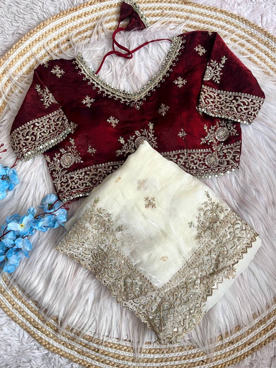 Pure Soft fendi sattin Silk saree