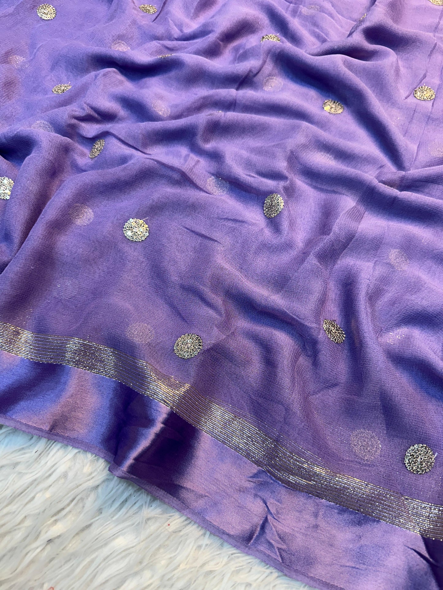 Satin patta saree