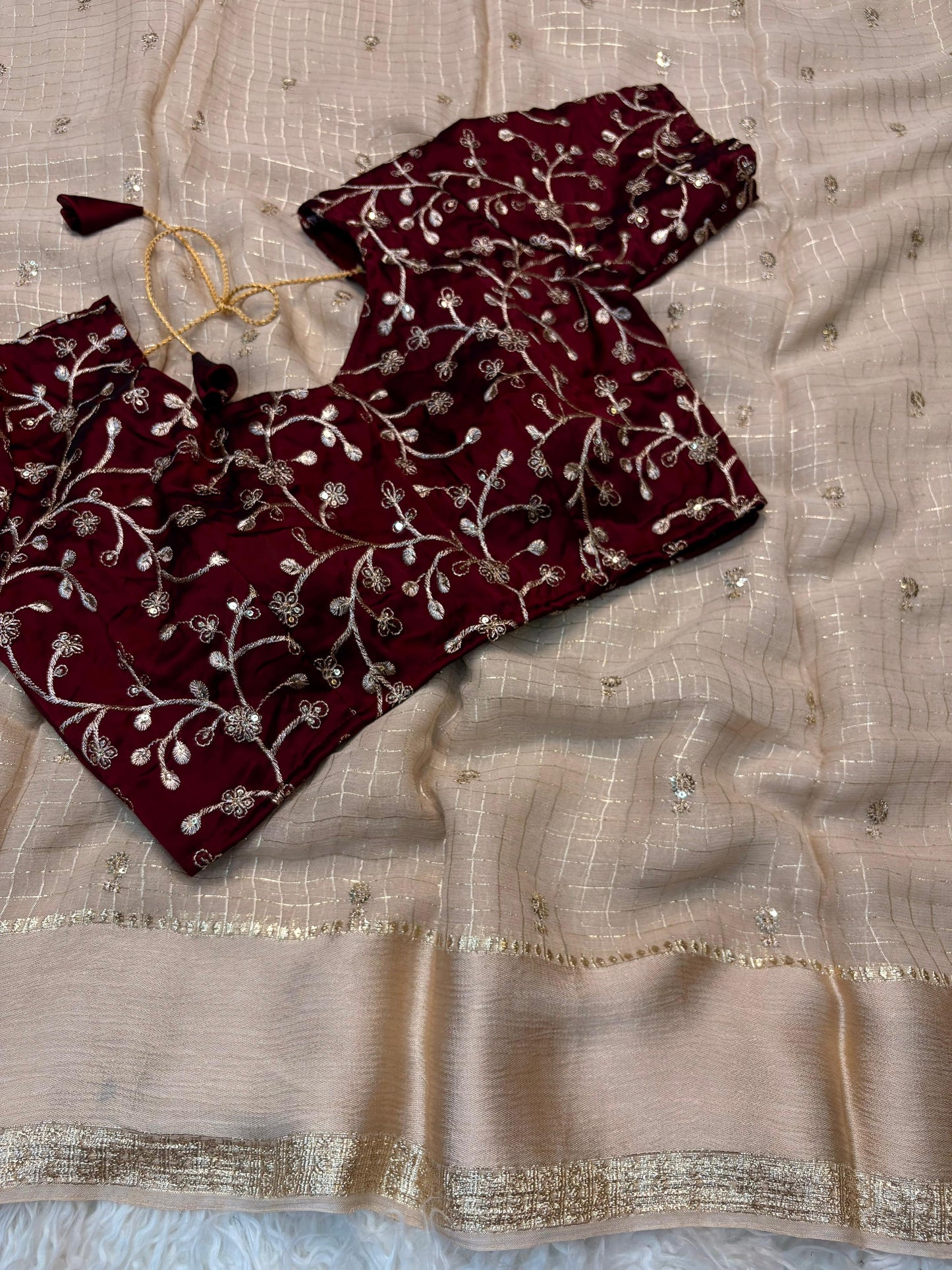 Pure viscose georgette saree