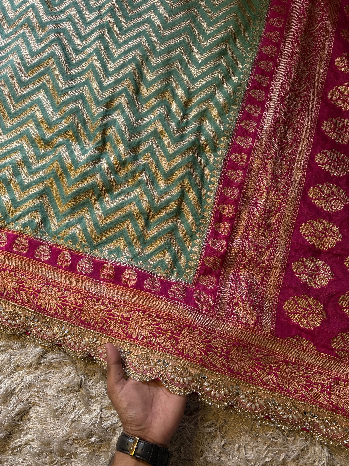 Katan georgette silk saree