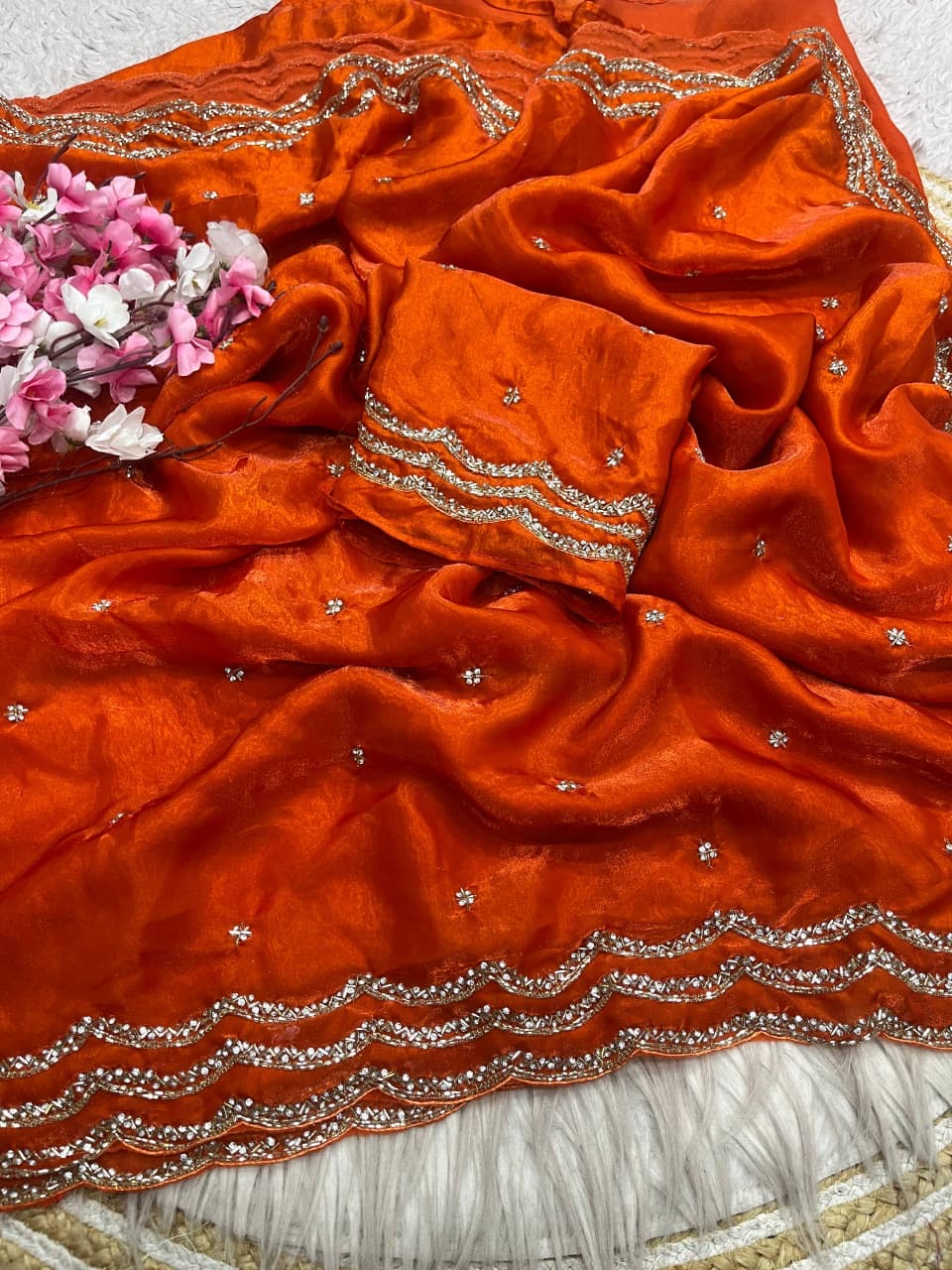 Satin silk saree