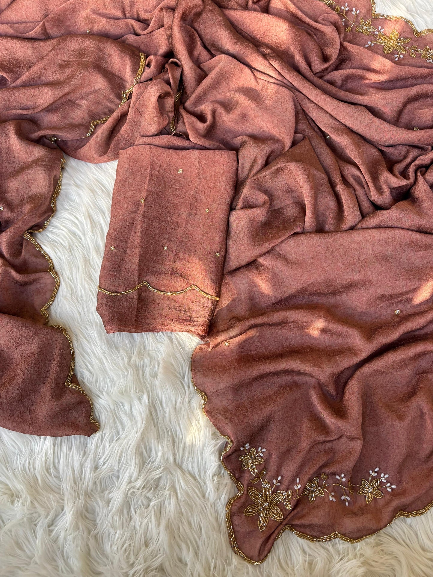 Soft rangoli crush saree fabric