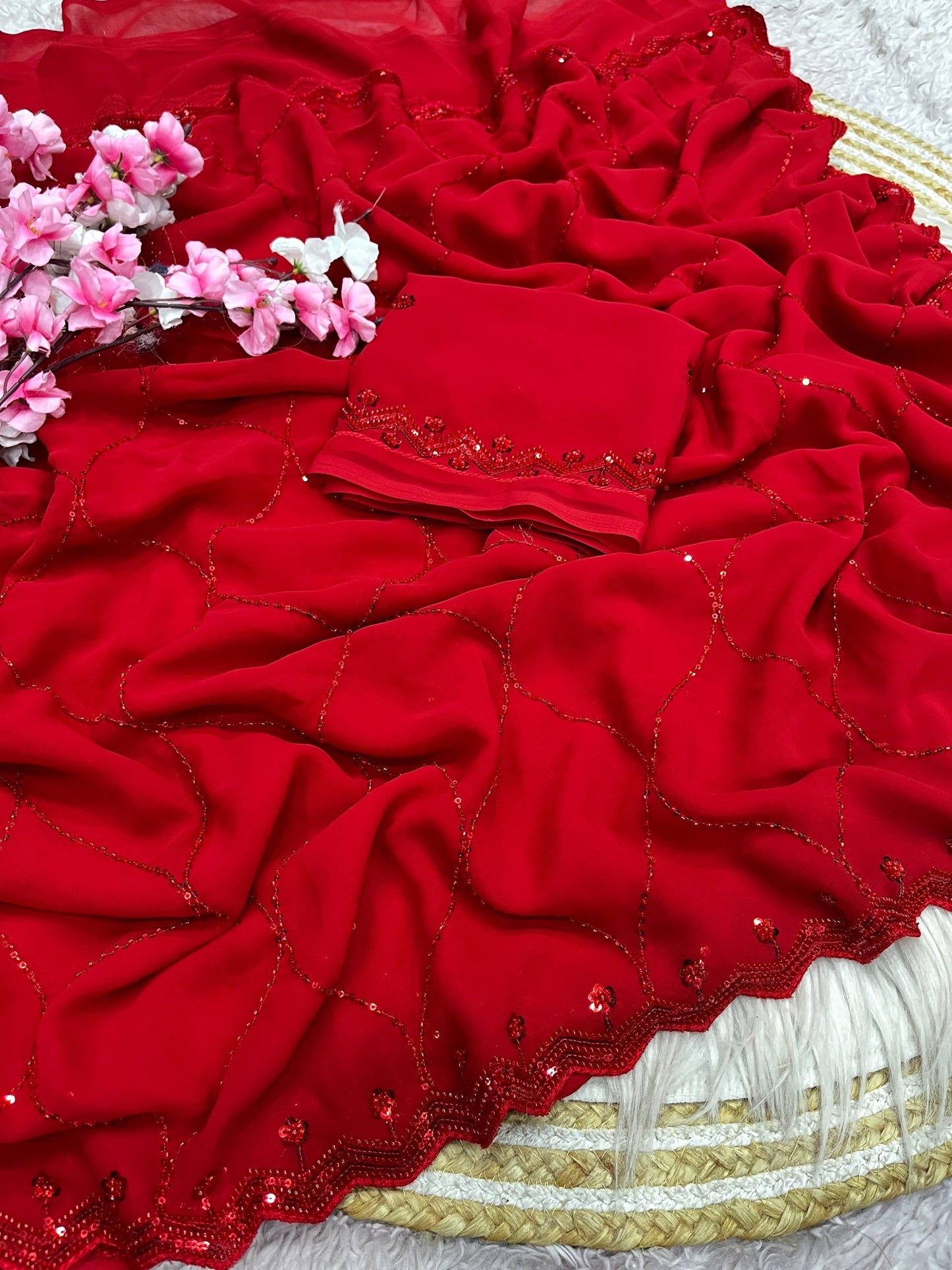 Pure faux georgette saree