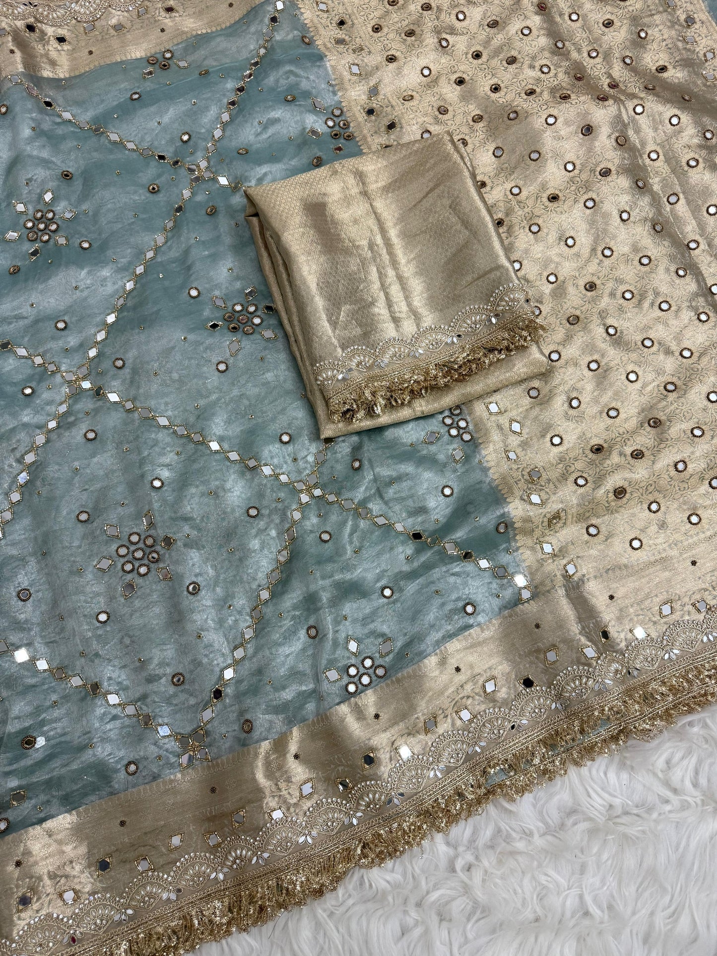 pure tissue silk with handwork