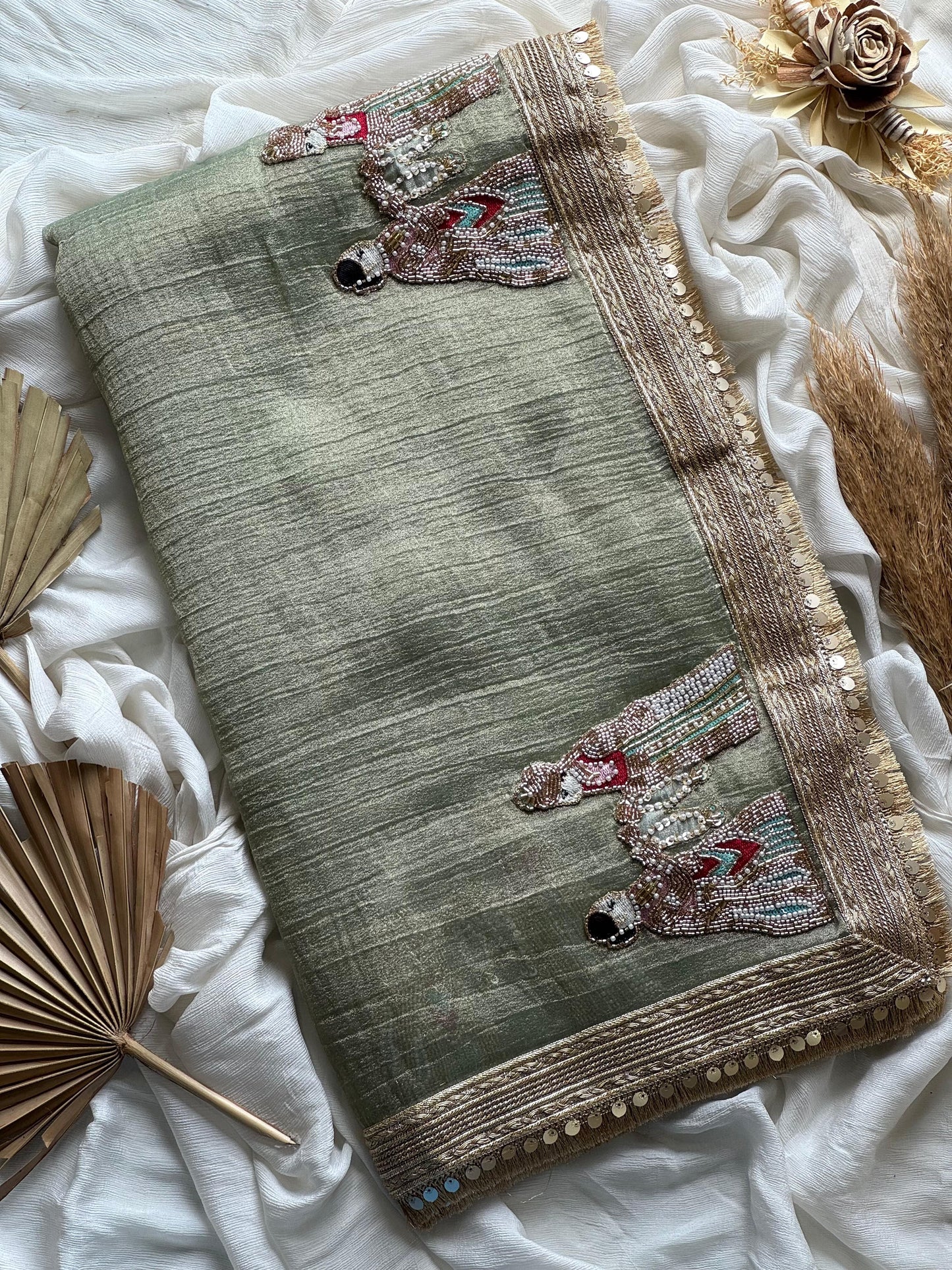 Pure soft Banarasi tissue silk saree