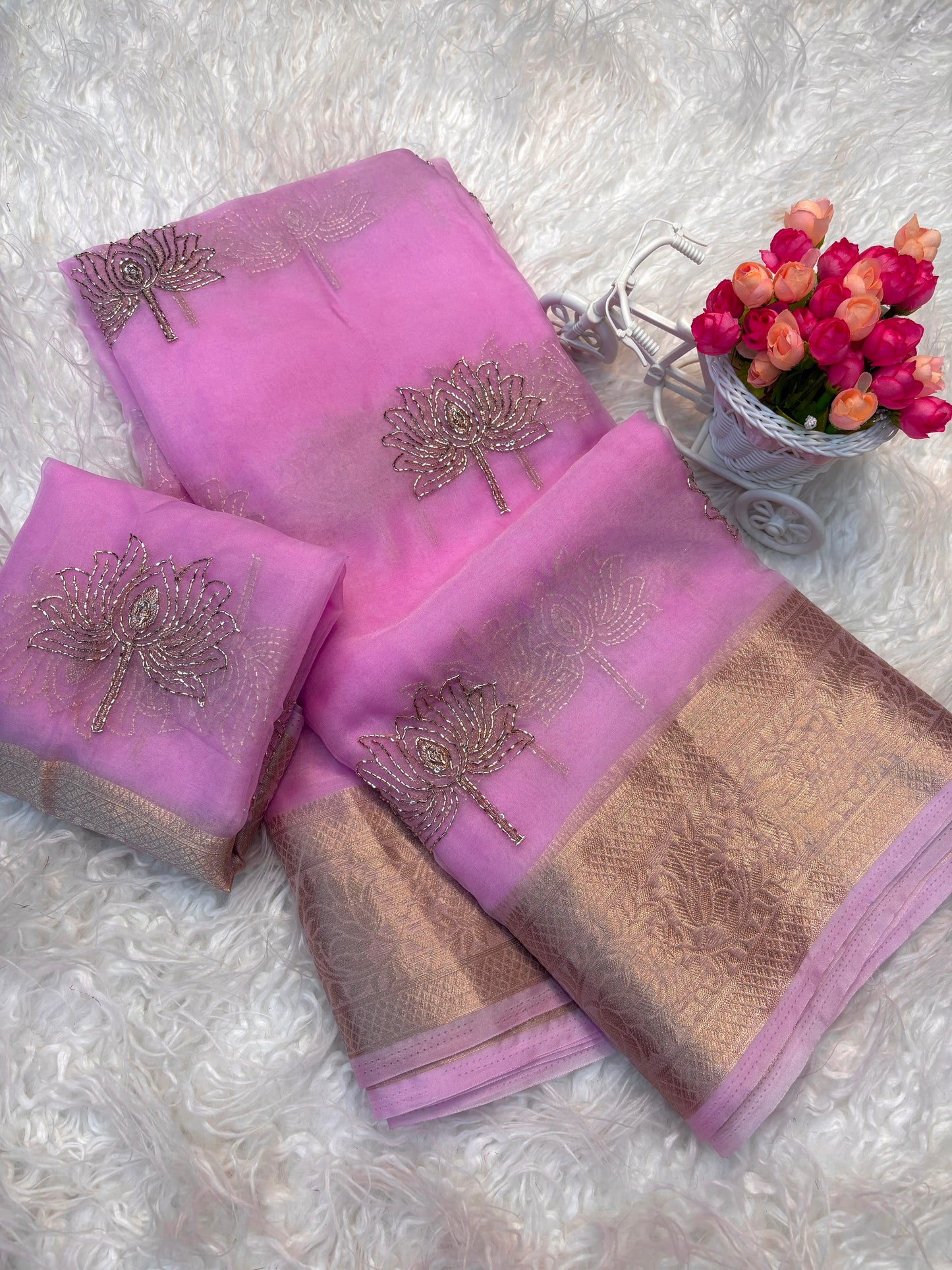 Organza silk saree