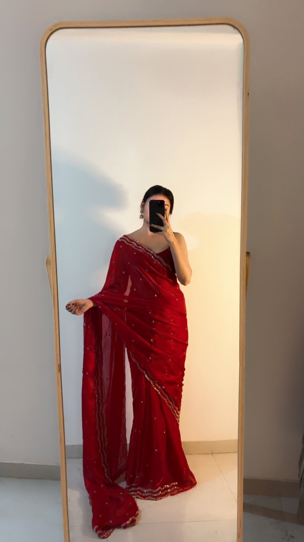 Pure satin silk saree