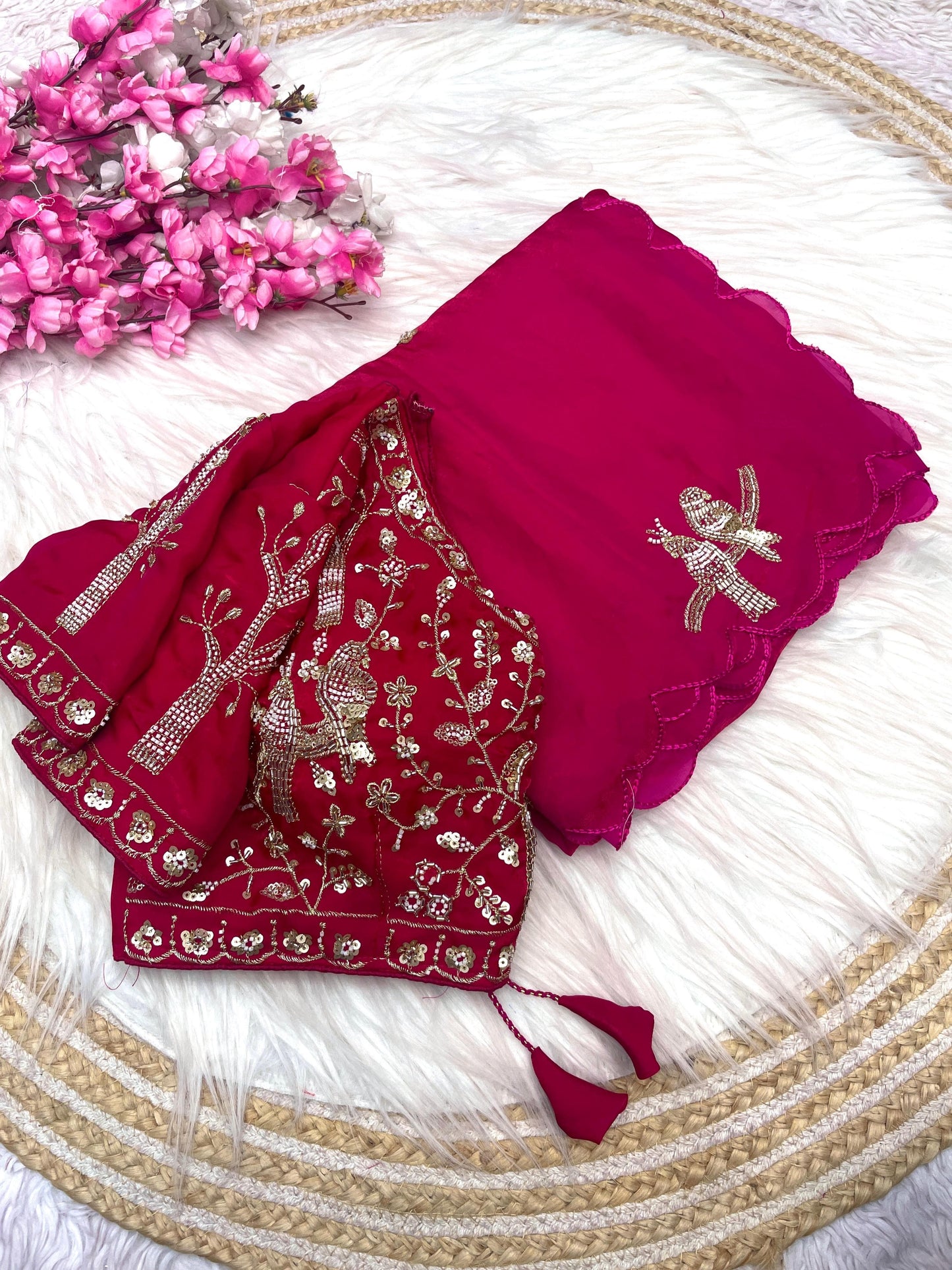 Fendi satin saree