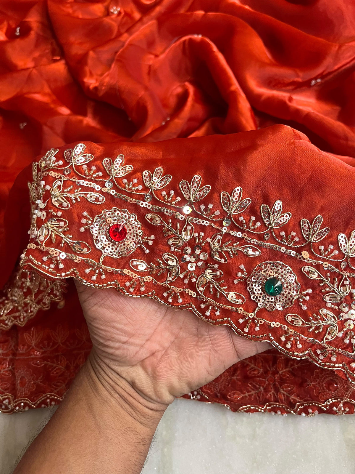 Pure satin silk saree