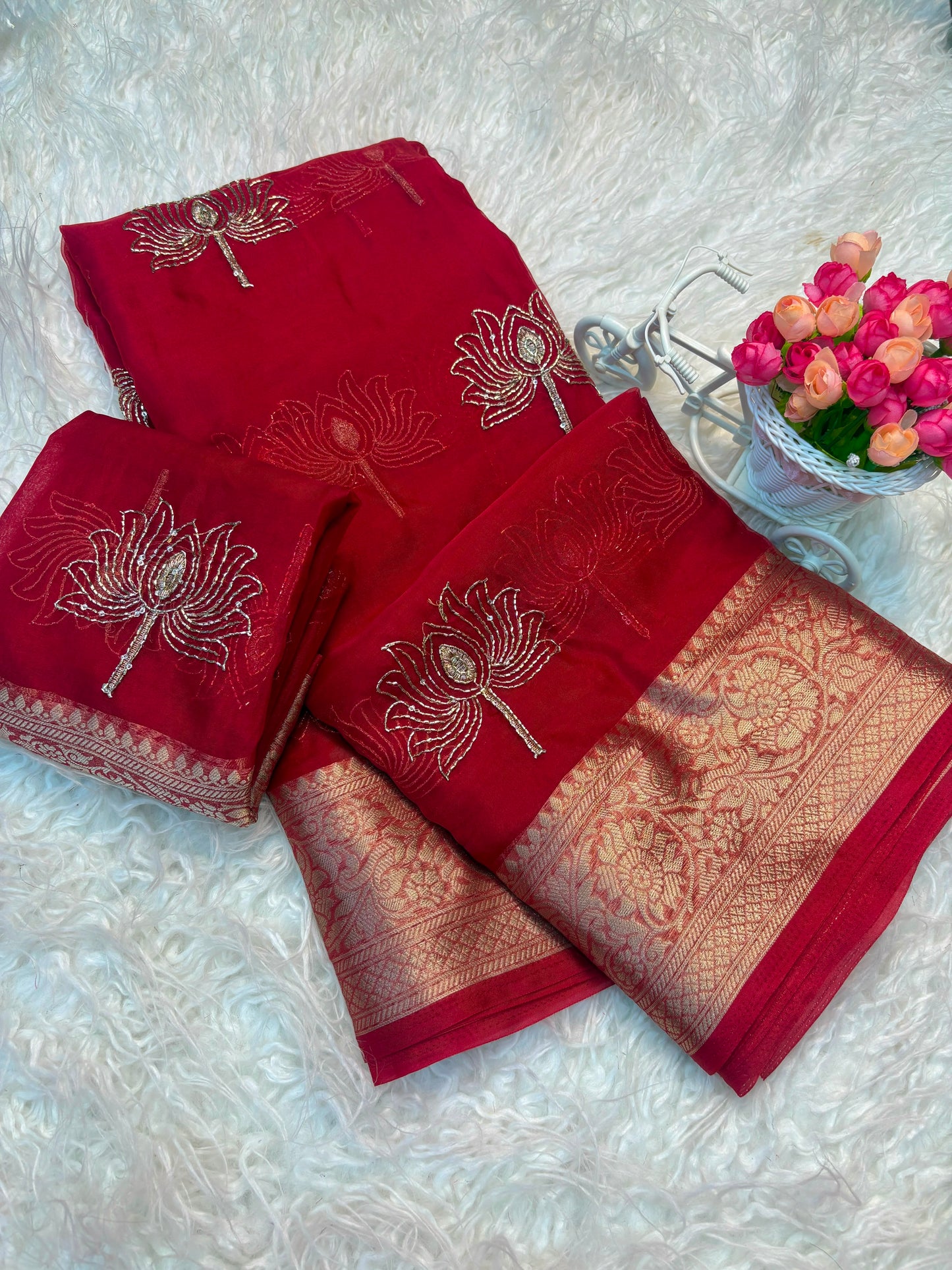 Organza silk saree