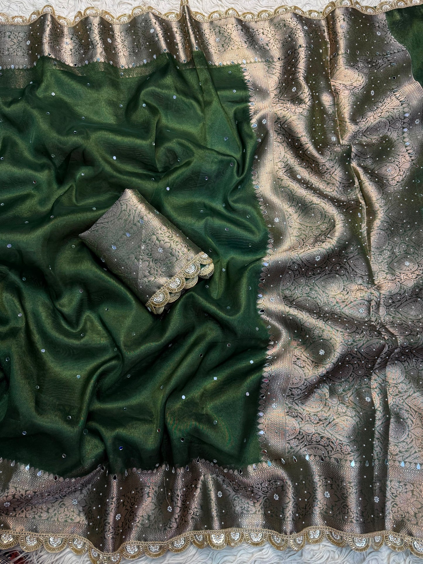 Woven Banarasi tissue  silk saree