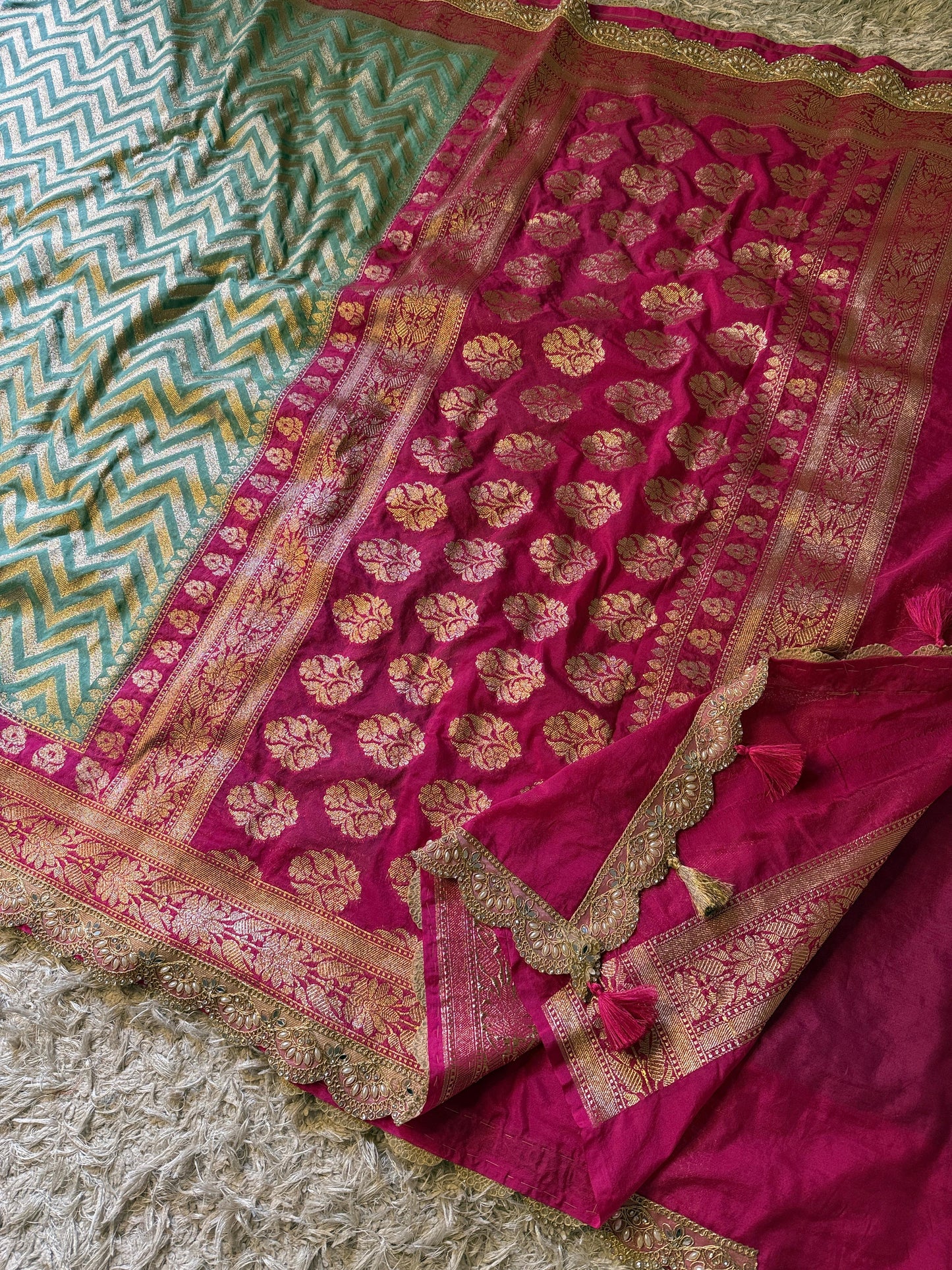 Katan georgette silk saree