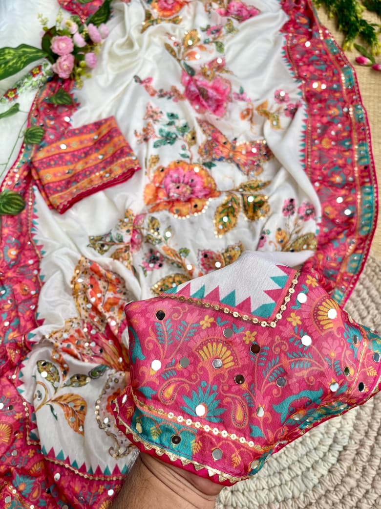Chinnon silk saree