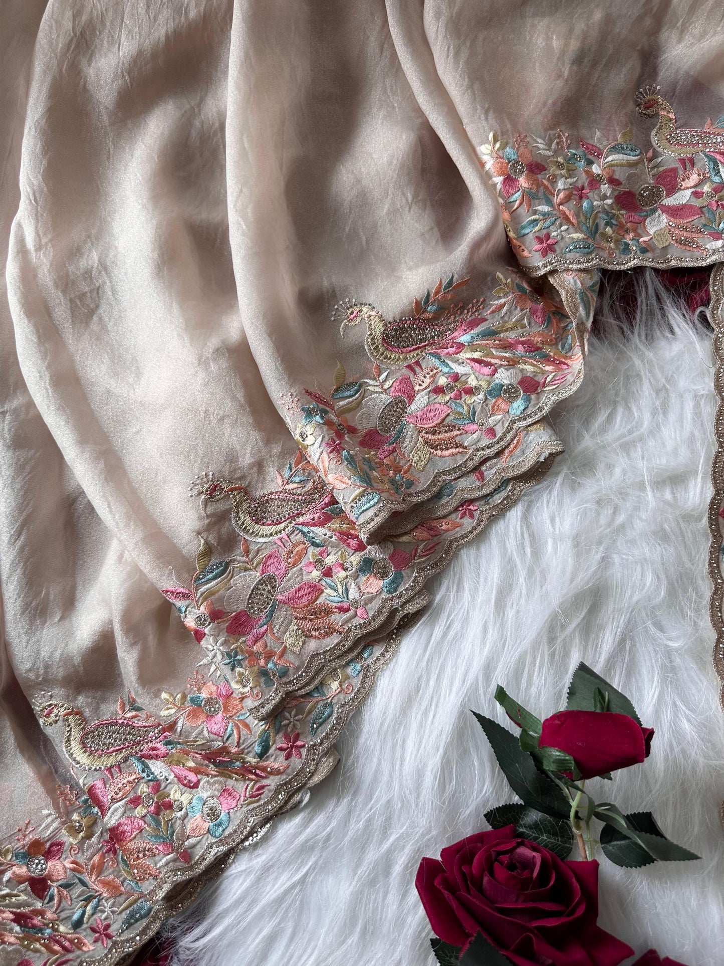 Premium moss chiffon saree