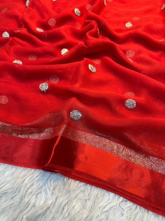 Satin patta saree