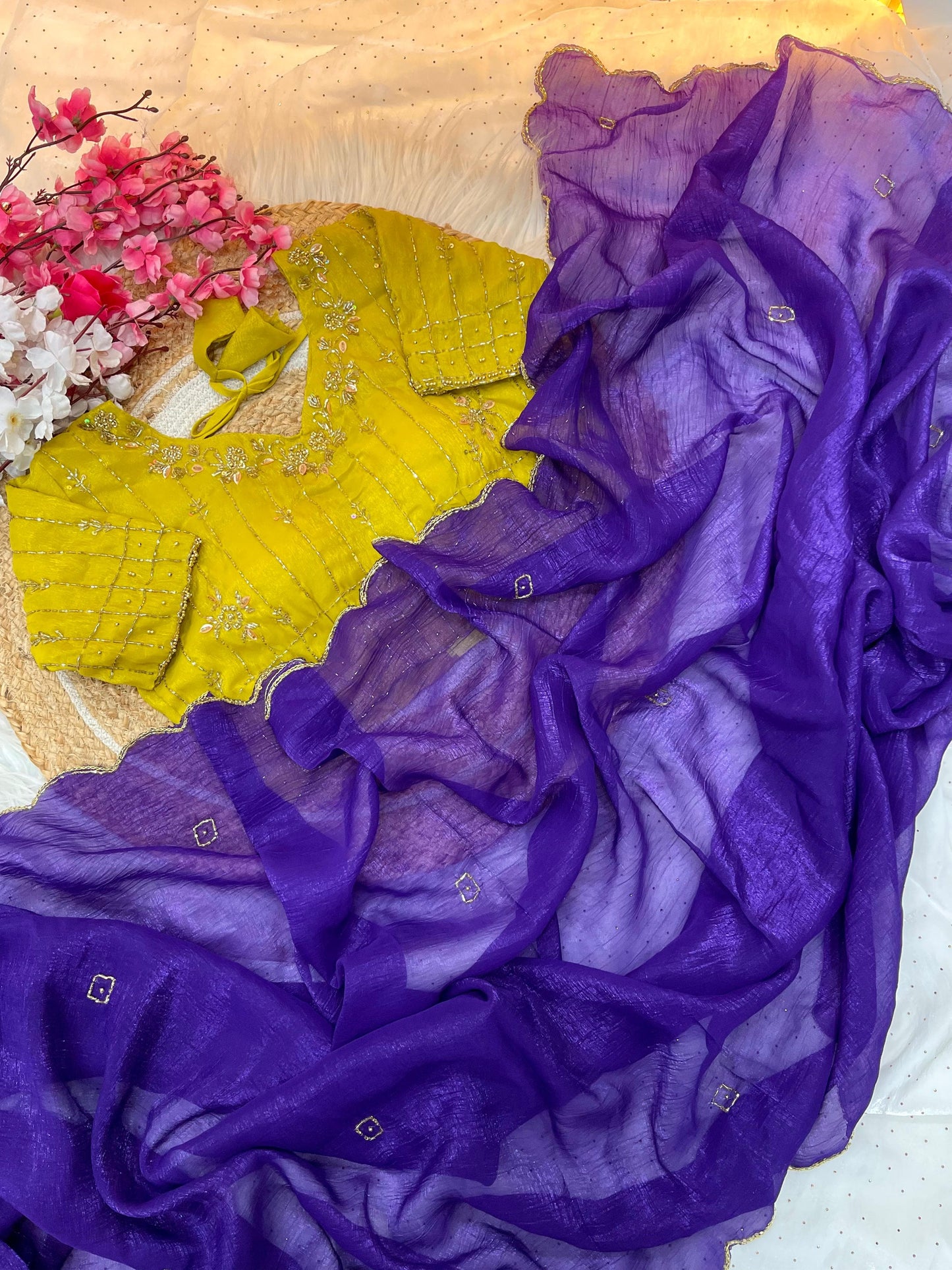 Pure soft crunchy silk saree