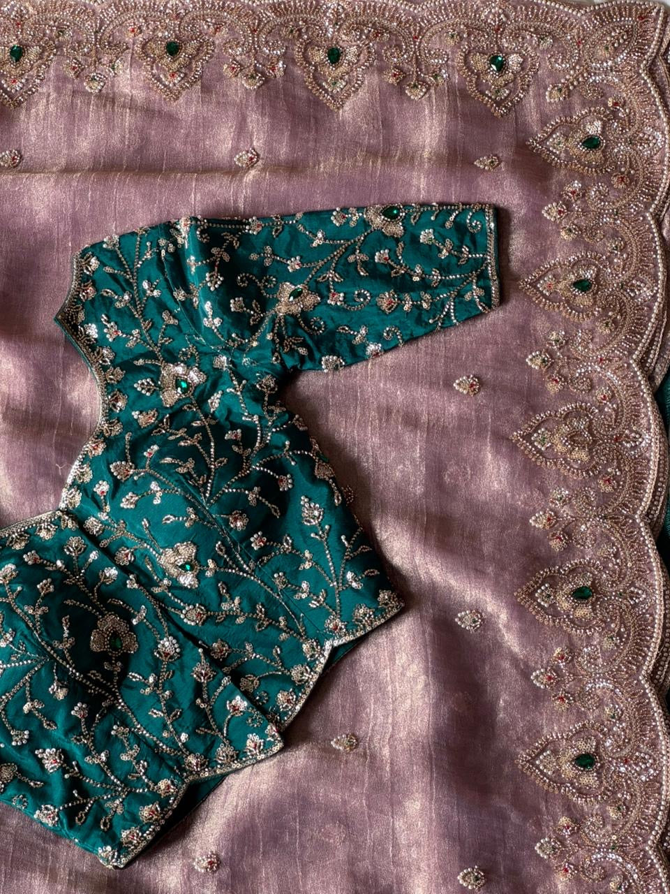 Tissue crepe silk saree