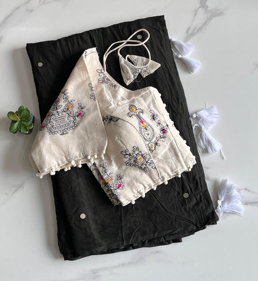 Mulmul cotton saree