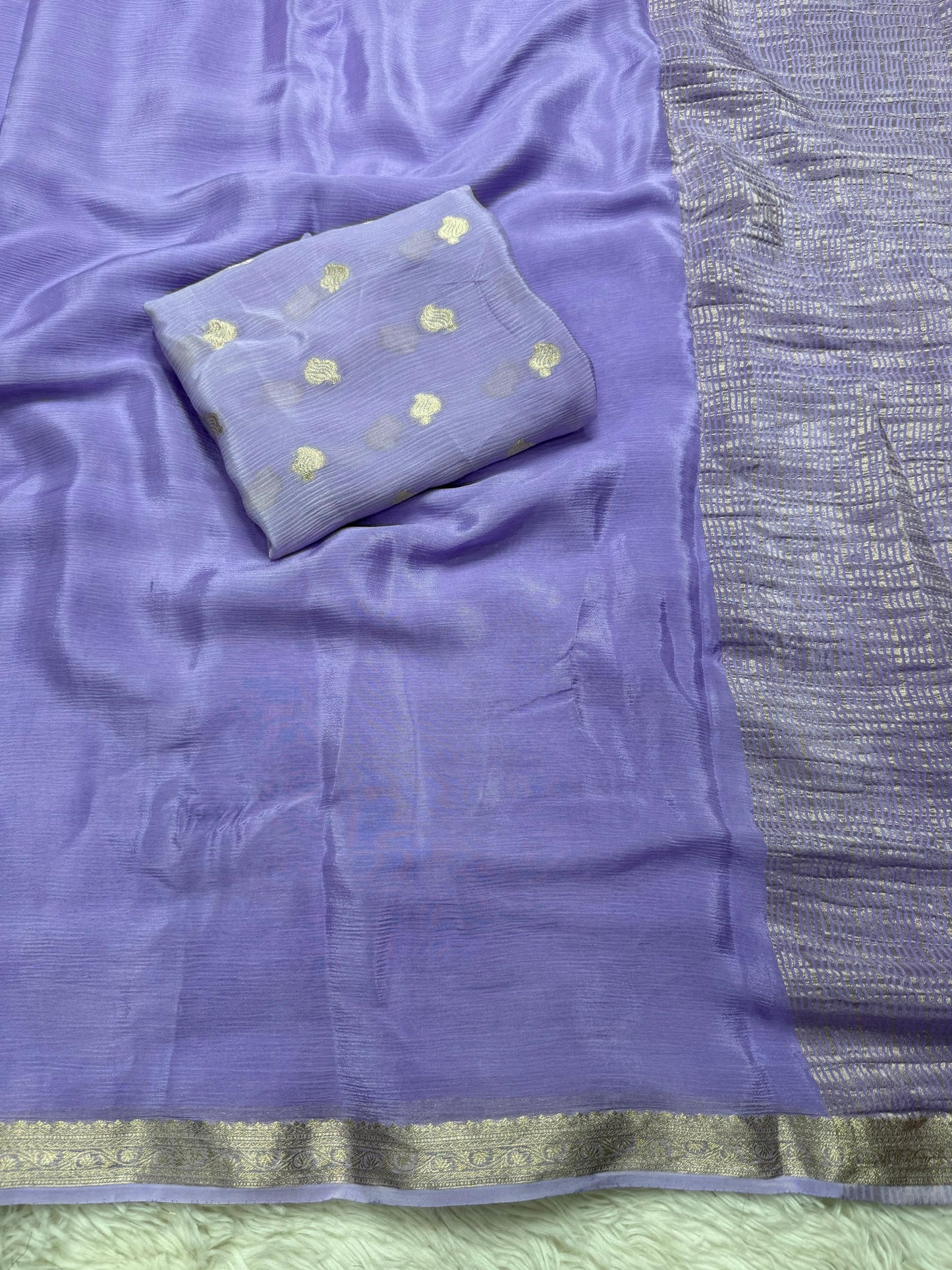 Pure chinnon silk saree