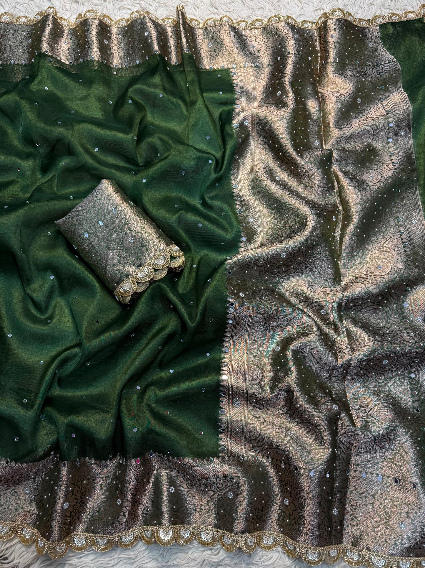 Woven Banarasi tissue  silk saree