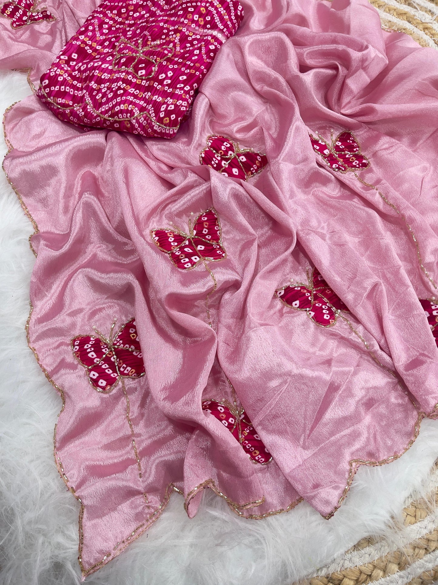 Soft nd Elegant Rich look chinnon silk saree