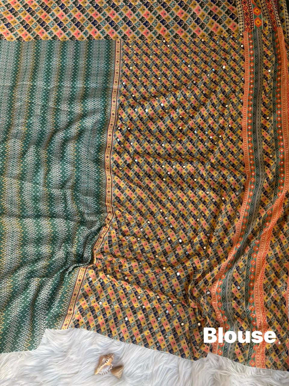 Soft Chinnon with beautiful print