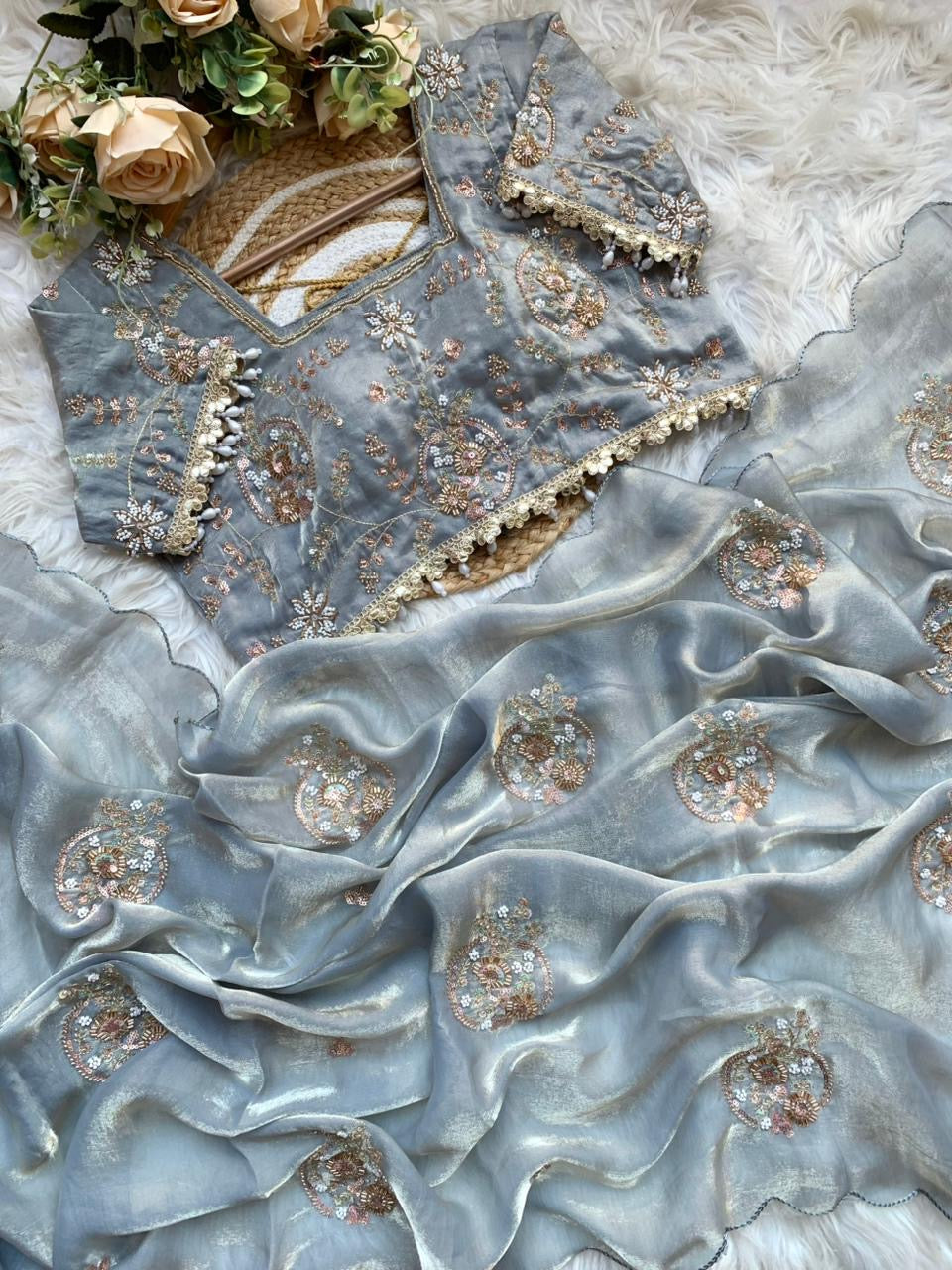 Space silk saree